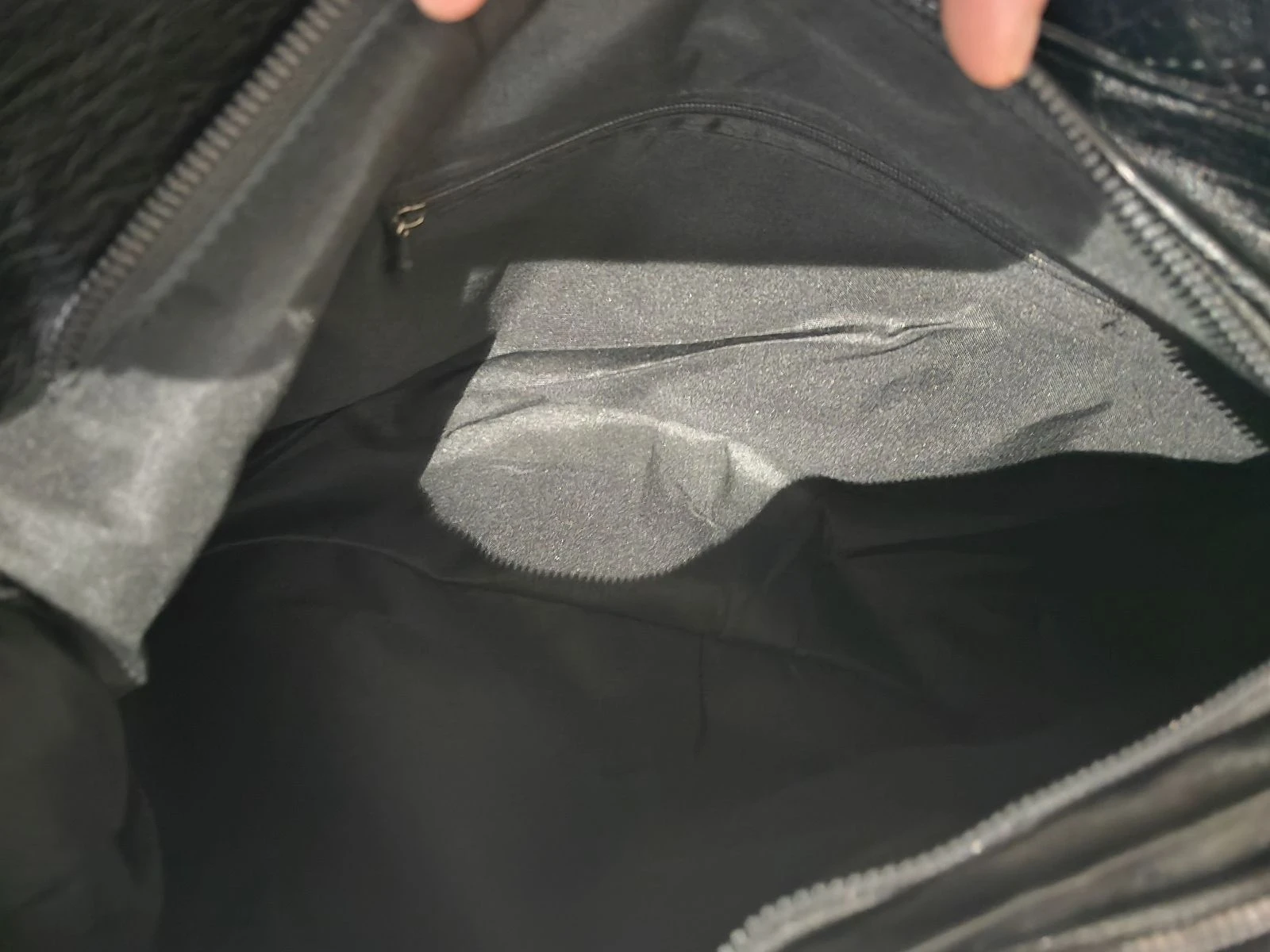 Bolsa grande capacidade couro sintético preto múltiplos bolsos – photo 6